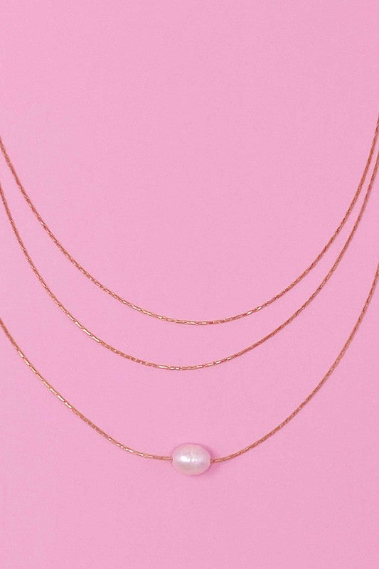 Layered Freshwater Pearl Pendant Necklace