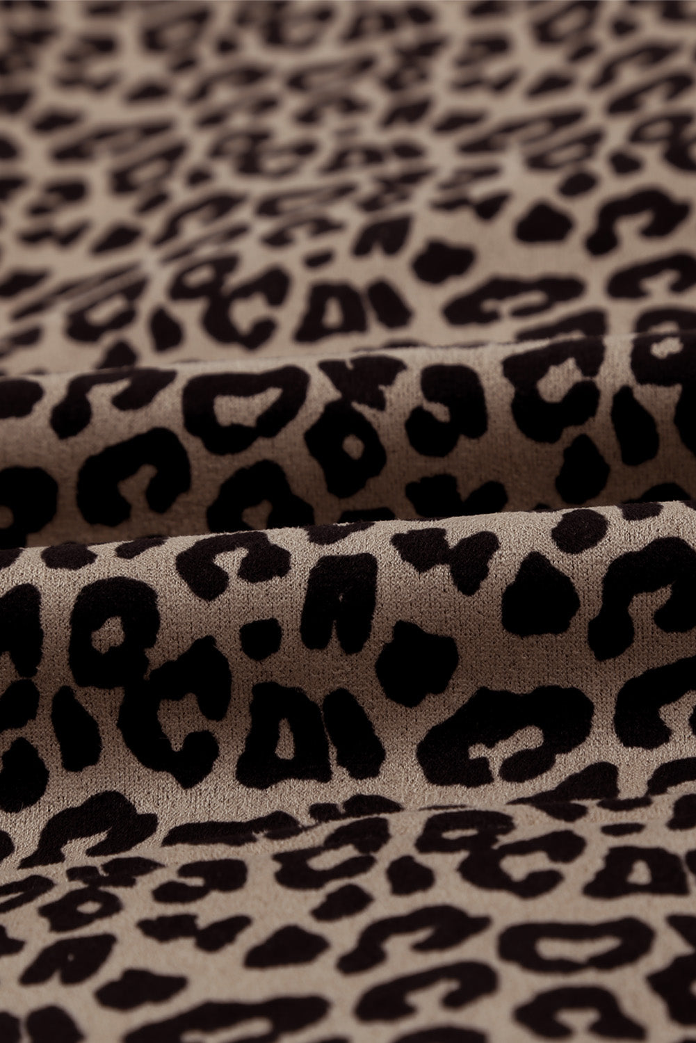 Leopard Zipped Notch Collar Short Jacket