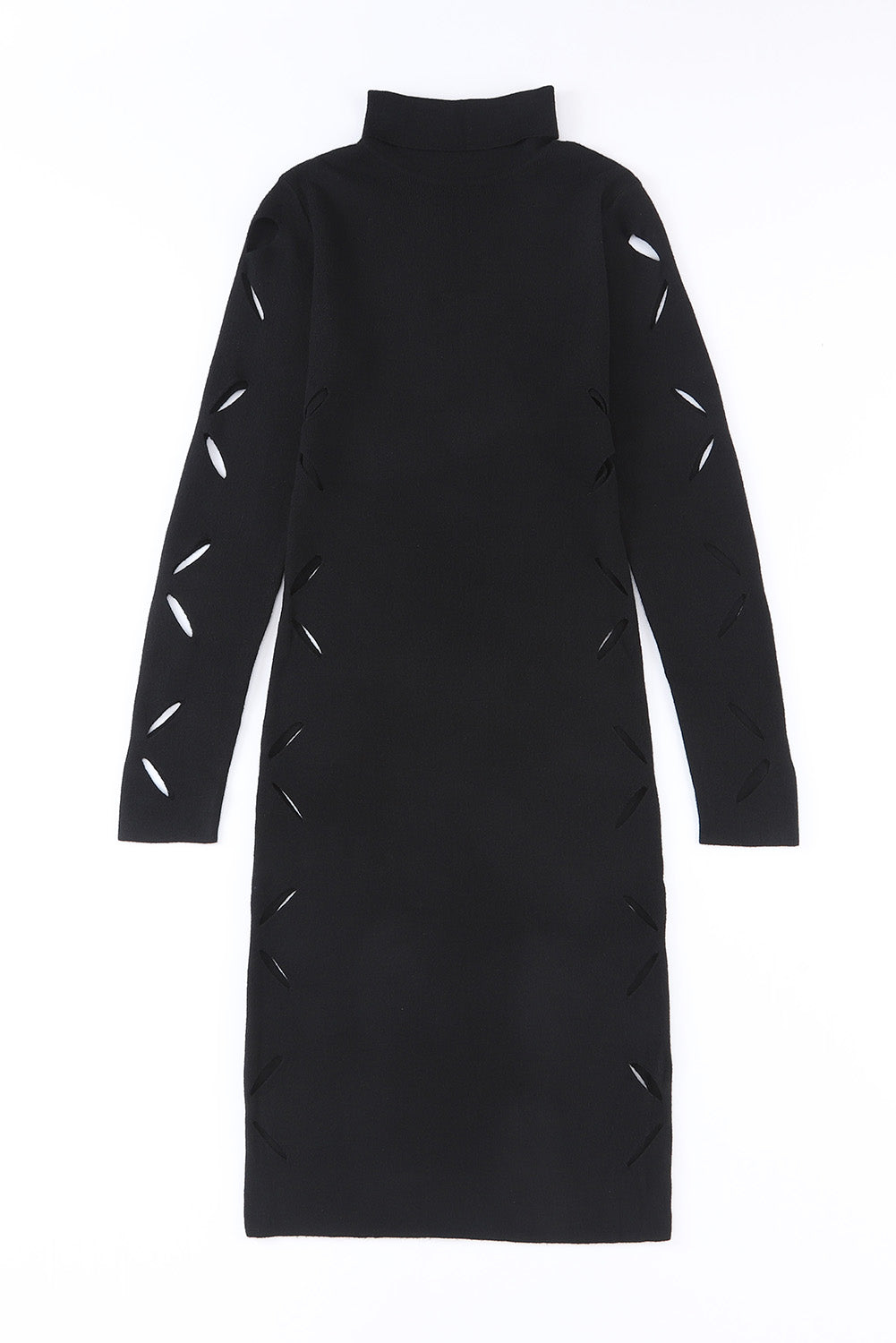 Black Cut Out Long Sleeve Bodycon Sweater Dress